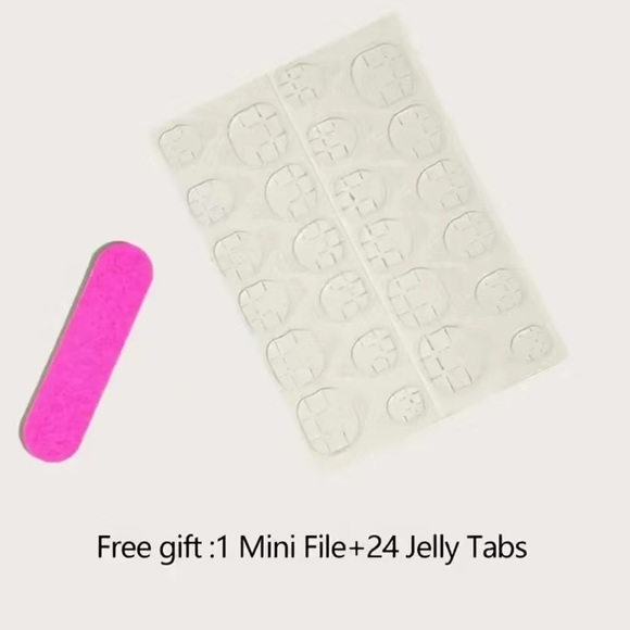 🆕 Glitter Butterfly Acrylic Coffin Fake Press On Nail Tips Medium Square BNIB - Picture 5 of 7